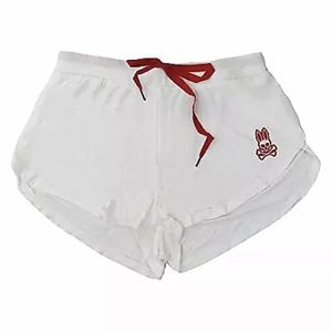 NWT PSYCHO BUNNY Womens Modal Elastic Waistband Logo Sleep Lounge Shorts White